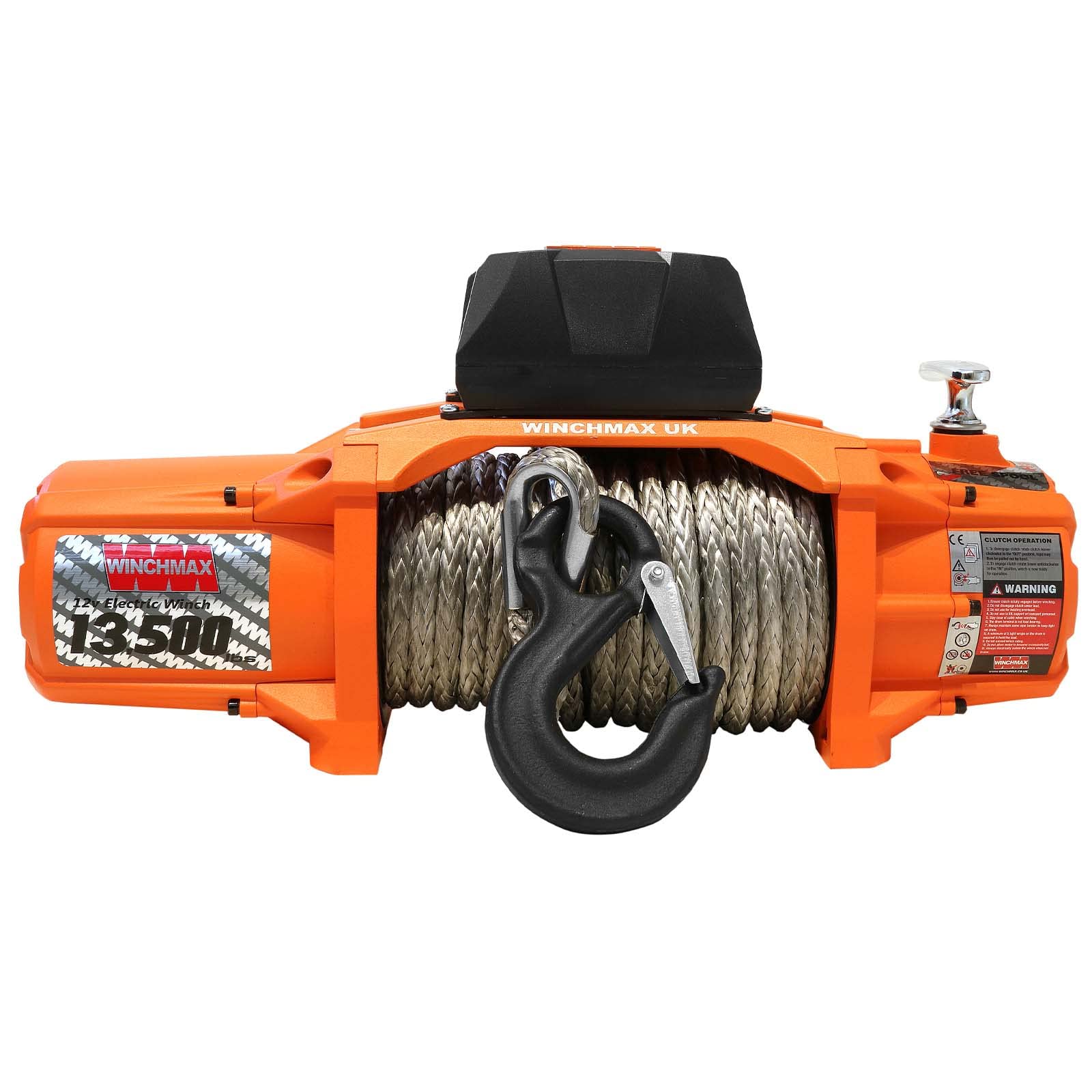 Winchmax 13.500 Libras (6.123 kg) Serie SL Cabrestante eléctrico Original Naranja de 12v. Cuerda de Dyneema, Control Remoto inalámbrico Doble.