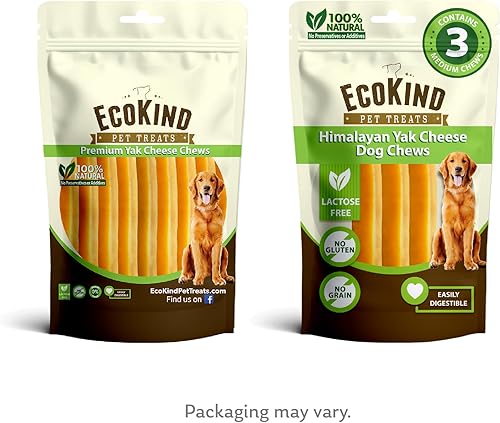 Miniatura 9 de EcoKind - Masticables para perros, queso de yak del Himalaya, golosinas naturales de primera calidad para perros, de larga duración, fácilmente