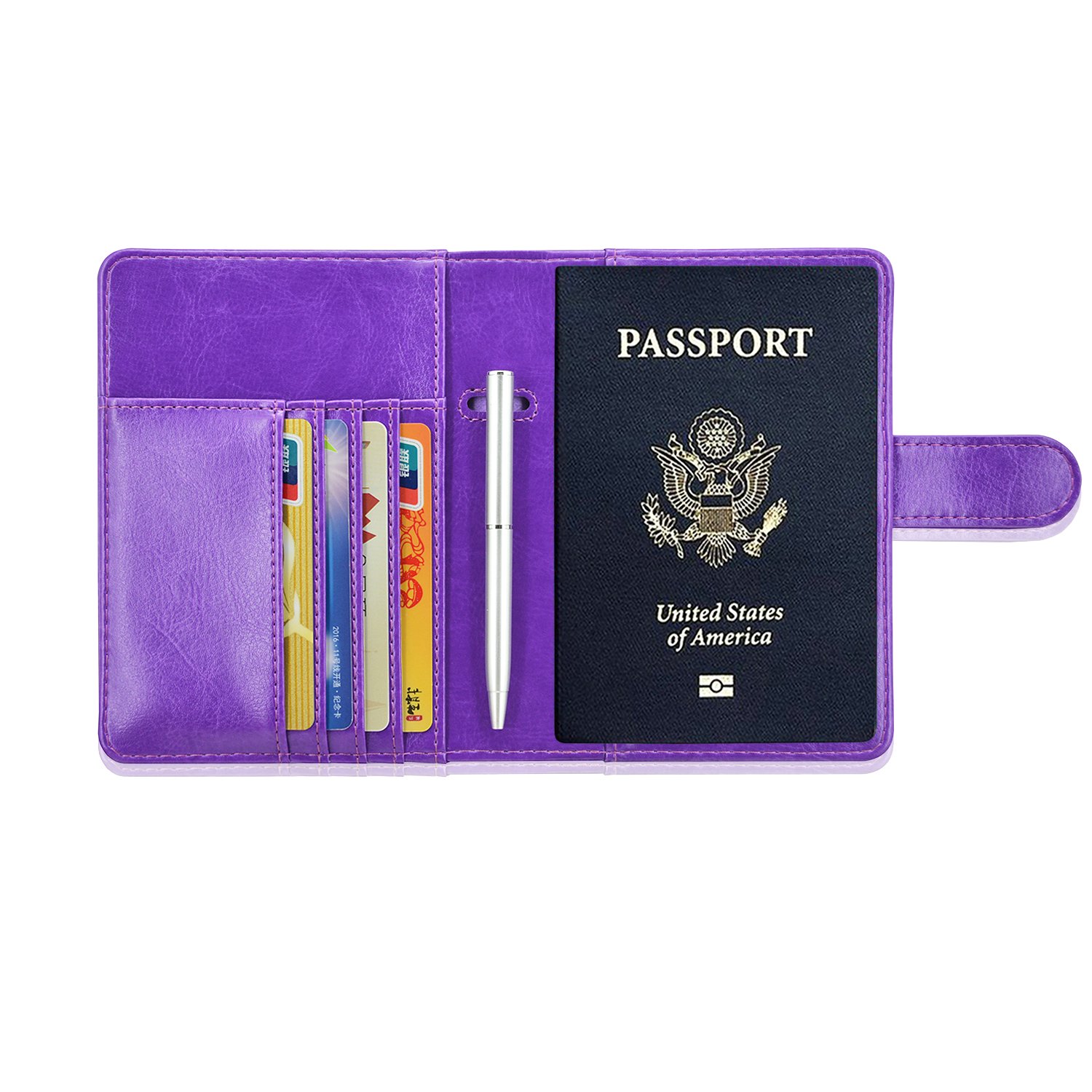Reisepasshülle, ACdream Schutzhülle aus Premium-Leder, RFID-blockierend, für Reisepass,, violett (Violett) - 600292788268