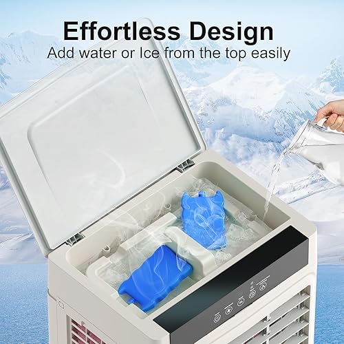 Miniatura 5 de Cozzyben Enfriador de pantano 3 en 1, enfriador de aire evaporativo de 2100CFM, aire acondicionado portátil de unidad de aire acondicionado de 100,