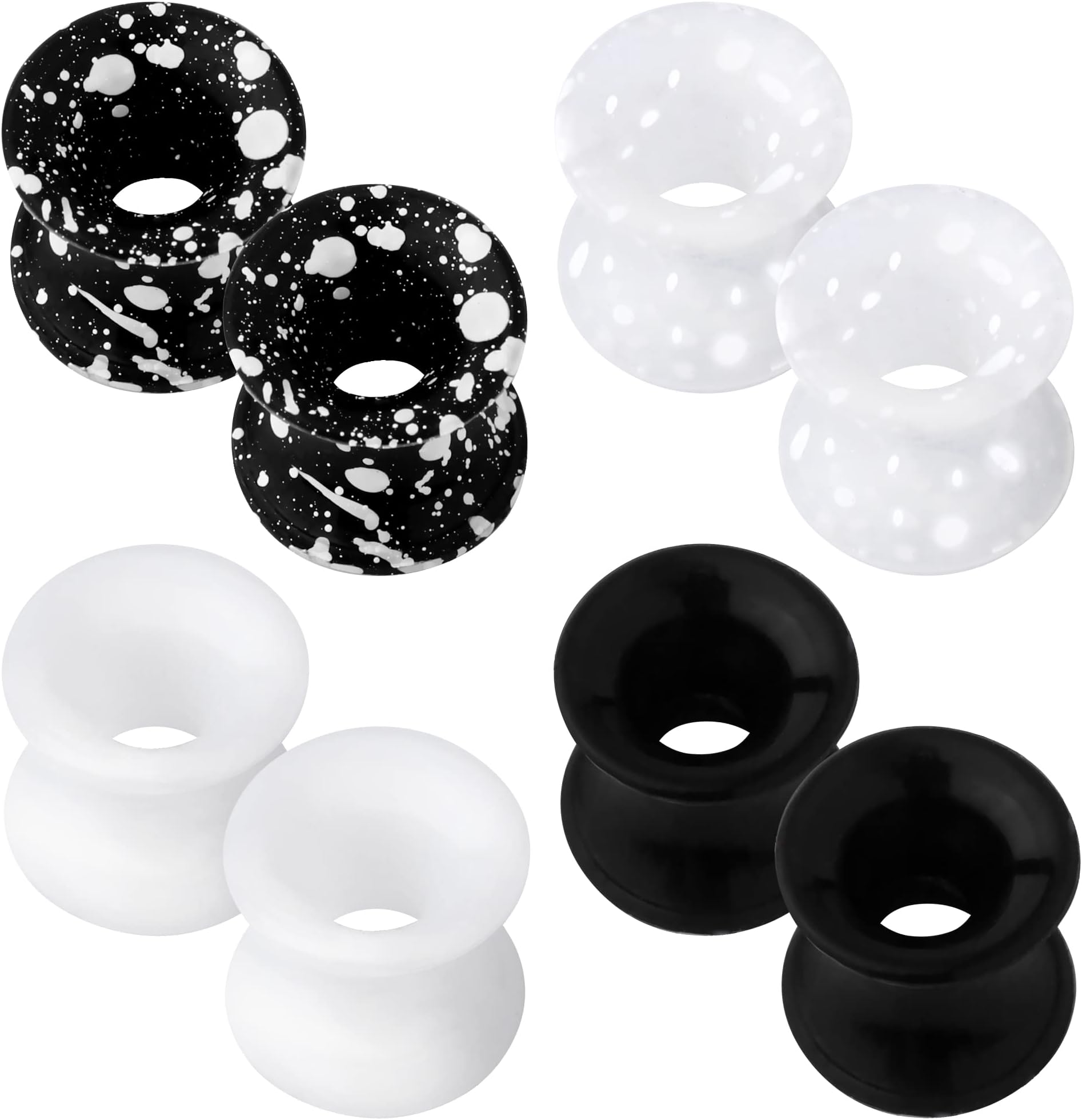8PCS Silicone Ear Gauges Flexible Ear Tunnels Plugs Stretchers Expander Double Flared Flesh Ear Piercing Jewelry for Women Men