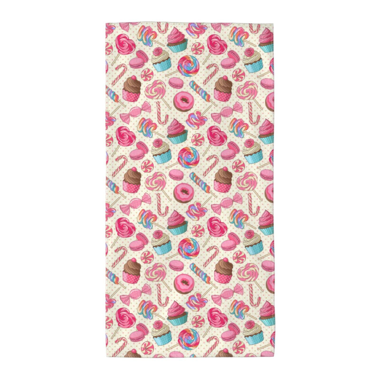 SDEGTHO Colorful Sweet Lollipop Cupcake Donut Fashion Printed Bath Towel High Water Absorption For Hiking Trip