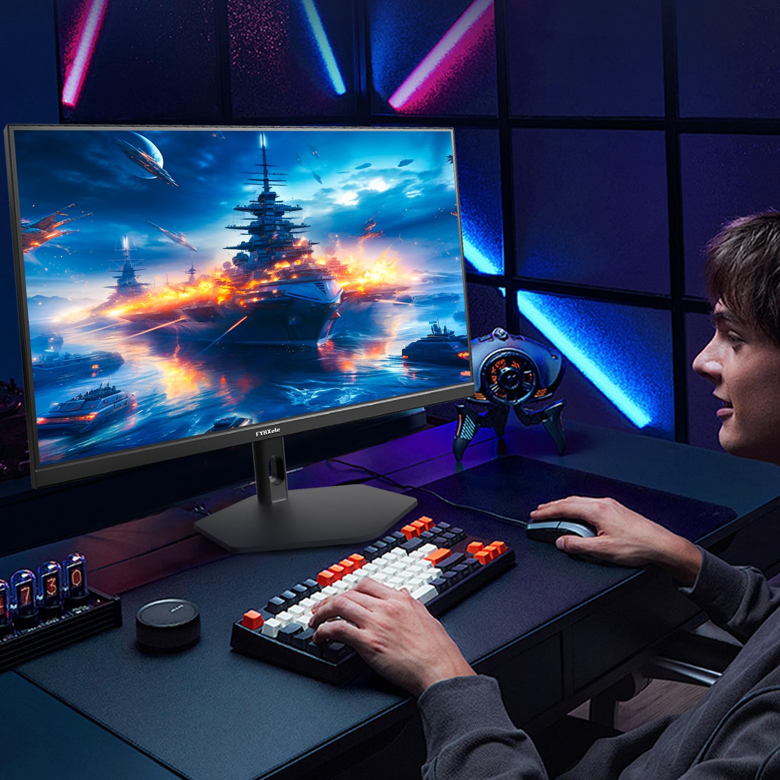 FYHXele Monitor de gaming de 27 pulgadas, monitor de ordenador de 300 Hz, panel QHD Fast IPS, pantalla de PC GTG de 0,8 ms, soporte ajustable para vertical y VESA, antiluz azul, negro