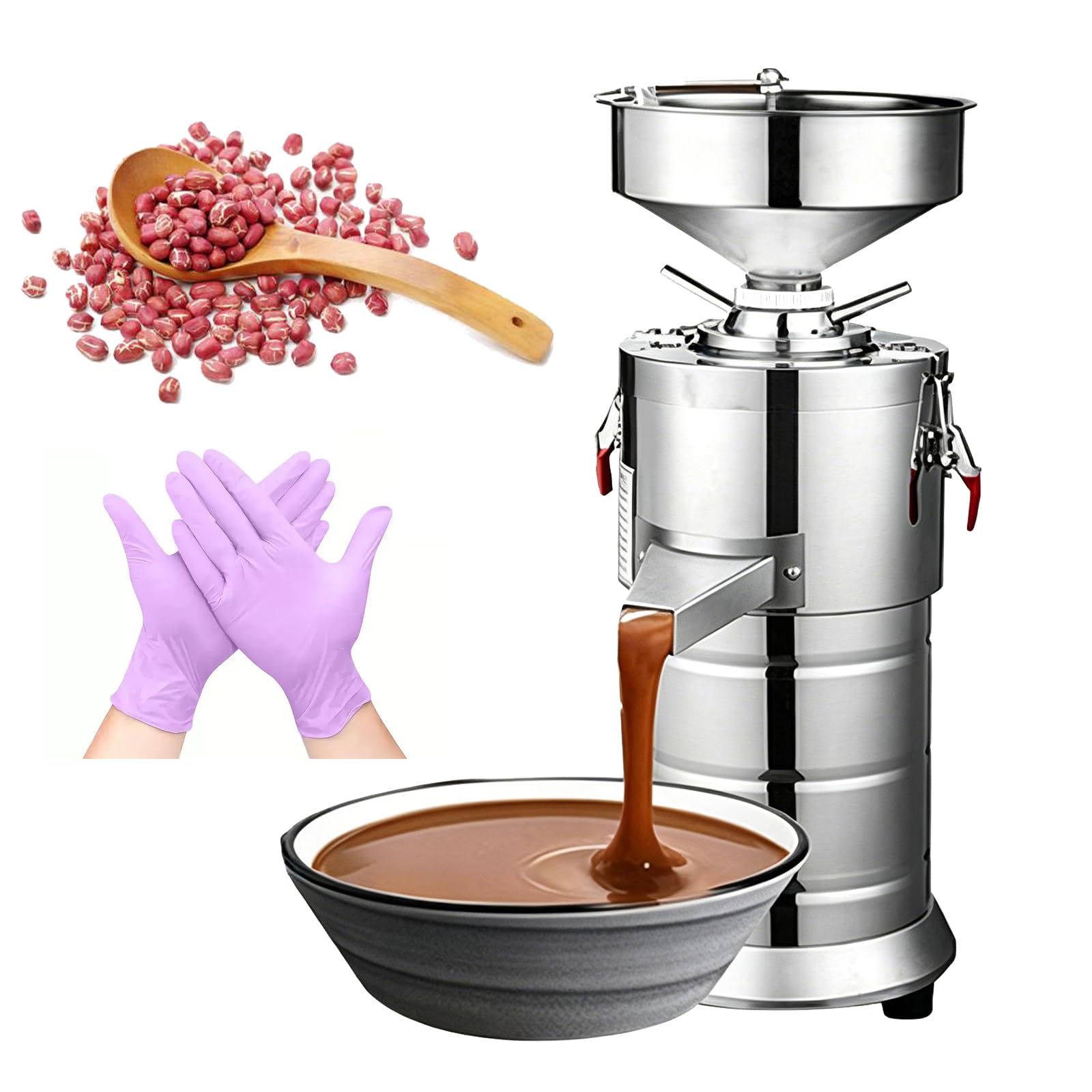 FHRKA 1100W Peanut Butter Maker Machine, Commercial Electric Grain Mill, Multifunction Sesame Peanut Butter Machine for Groundnut