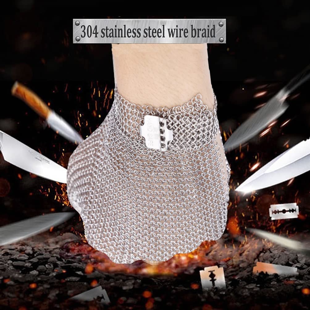 5 Sztuk Rękawice Odporne Na Metalowe, Maszyna Do Cięcia Odzieży Workshop Warsztatowe Rękawiczki Ze Stali Nierdzewnej (Size : 5pcs/XL)