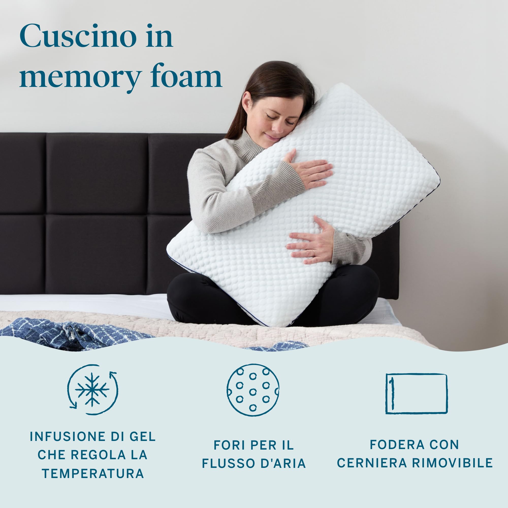 Cuscino Per Il Corpo In Rayon Di Bambù – Memory Foam Regolabile Con Federa Lavabile - 3