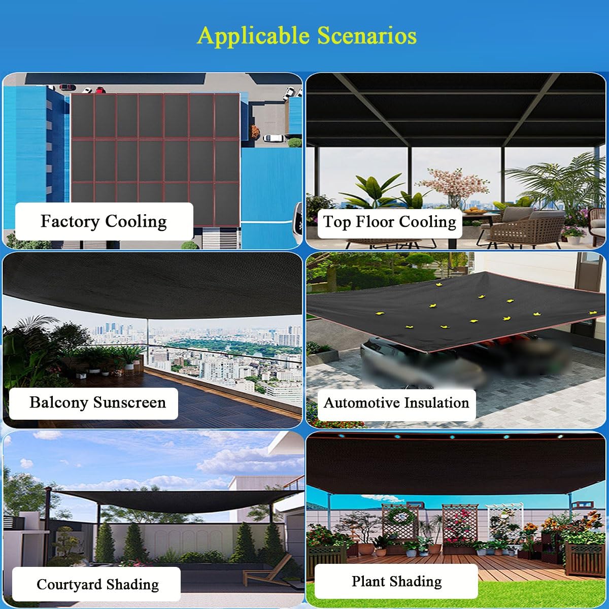 High-De e Tuch, 6 x 14 m, 95 % UV-Schutz, vertiefte Kanten, schnelle Wärmeableitung, perfekt für Terrasse, Garten, Pera und Sonnenschutz