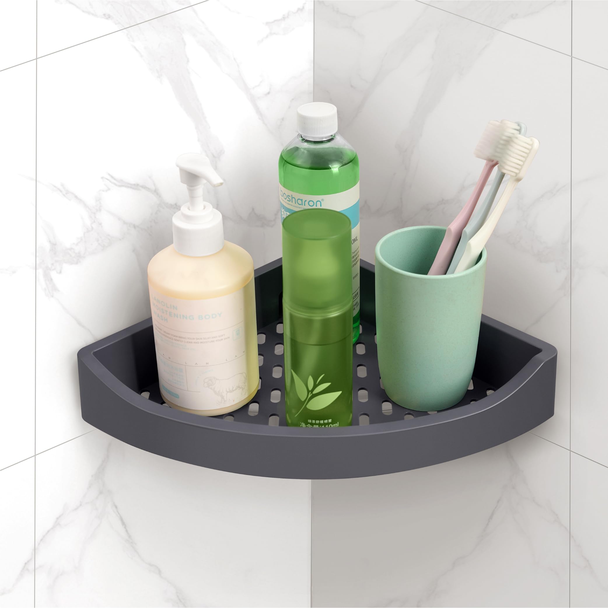 Corner Caddy Bathroom Shower Shelf Wall Mounted No Drilling Storage Shelves rack Adhesive Triangle Baskets ABS Bathroom Kitchen