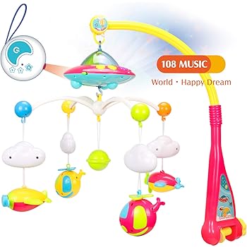 spinning baby toys above crib
