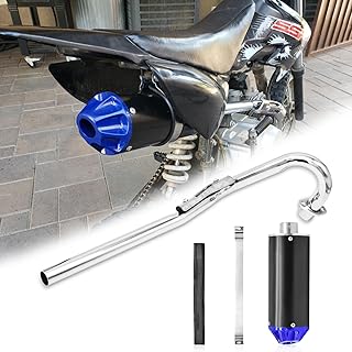Wai Danie 28mm Motorcycle Exhaust Muffler Silencer Pipe Compatible with CRF50 XR50 70cc 110cc 125cc SSR110 SSR125 Rocketa Taotao DB10 DB14 Baja Xpro Apollo Rocketa Coolster Chinese Pit Dirt Bike(Blue)