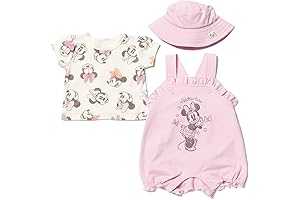 Minnie Mouse Baby Girl's Overalls and Tshirt Outfit Set