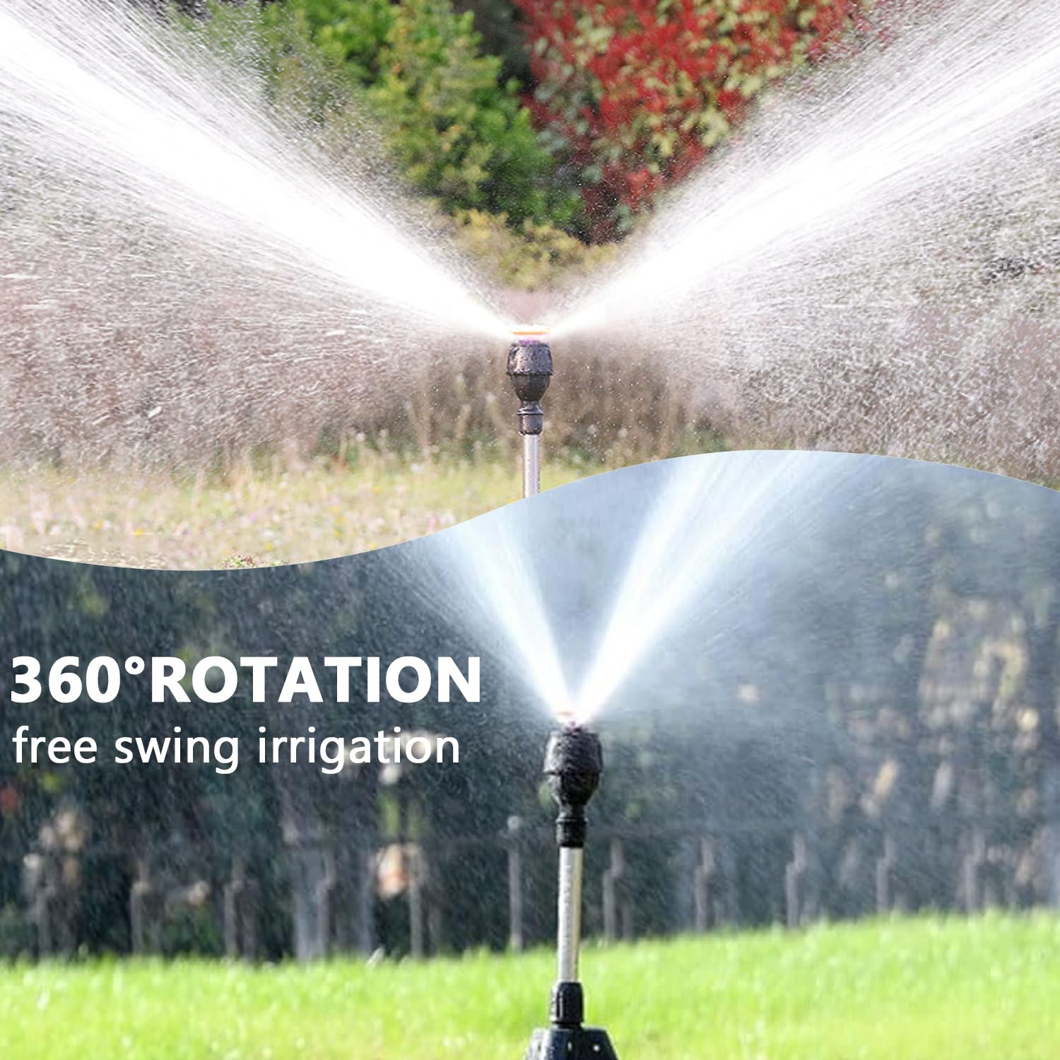 Aspersor de trípode Giratorio automático, aspersor Giratorio automático con trípode, Boquilla de riego de para 360 Grados para jardín, Patio, área Grande