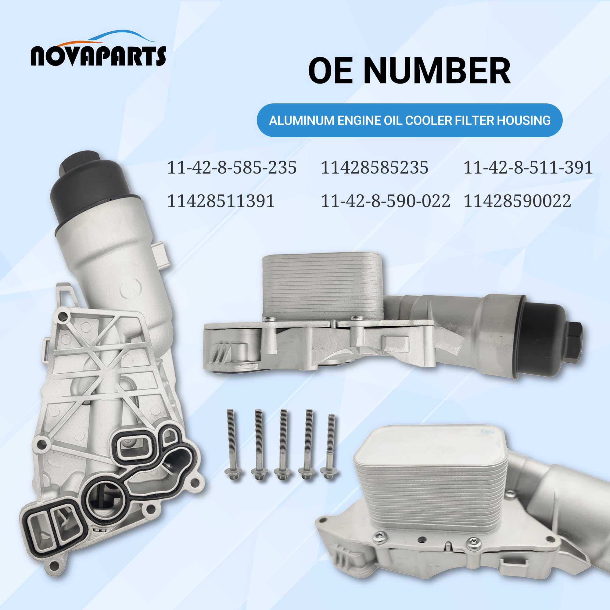 Amazon.com: NOVAPARTS 11428585235 Aluminum Engine Oil Cooler