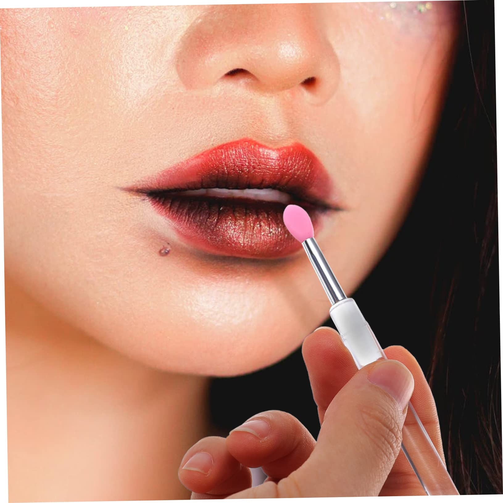 minkissy Silicone Lip Mask Applicator Eyeshadow Brush Set Makeup Tools for Smooth Application Easy to Carry