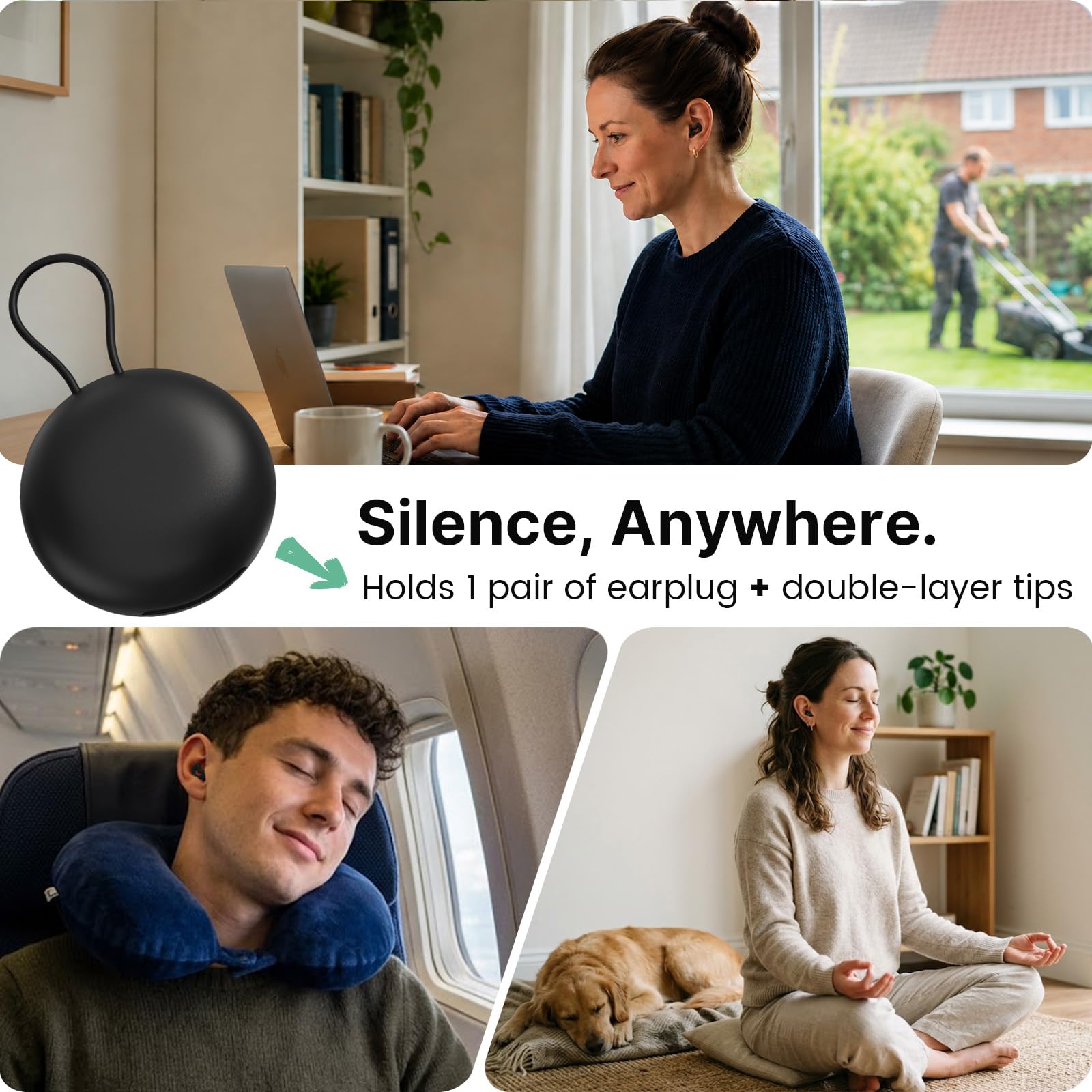 Noirs Bouchons d’Oreilles pour Dormir, pour Dormir sur le Côté Silicone Souple Réutilisable, Jusqu’à 40dB