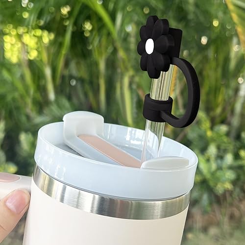 Miniatura 8 de Velaco 4 tapas de popote de silicona negras de 0.4 pulgadas0.394 in de diámetro, compatibles con vasos Stanley 20, de 30 y 40 onzas, para vaso