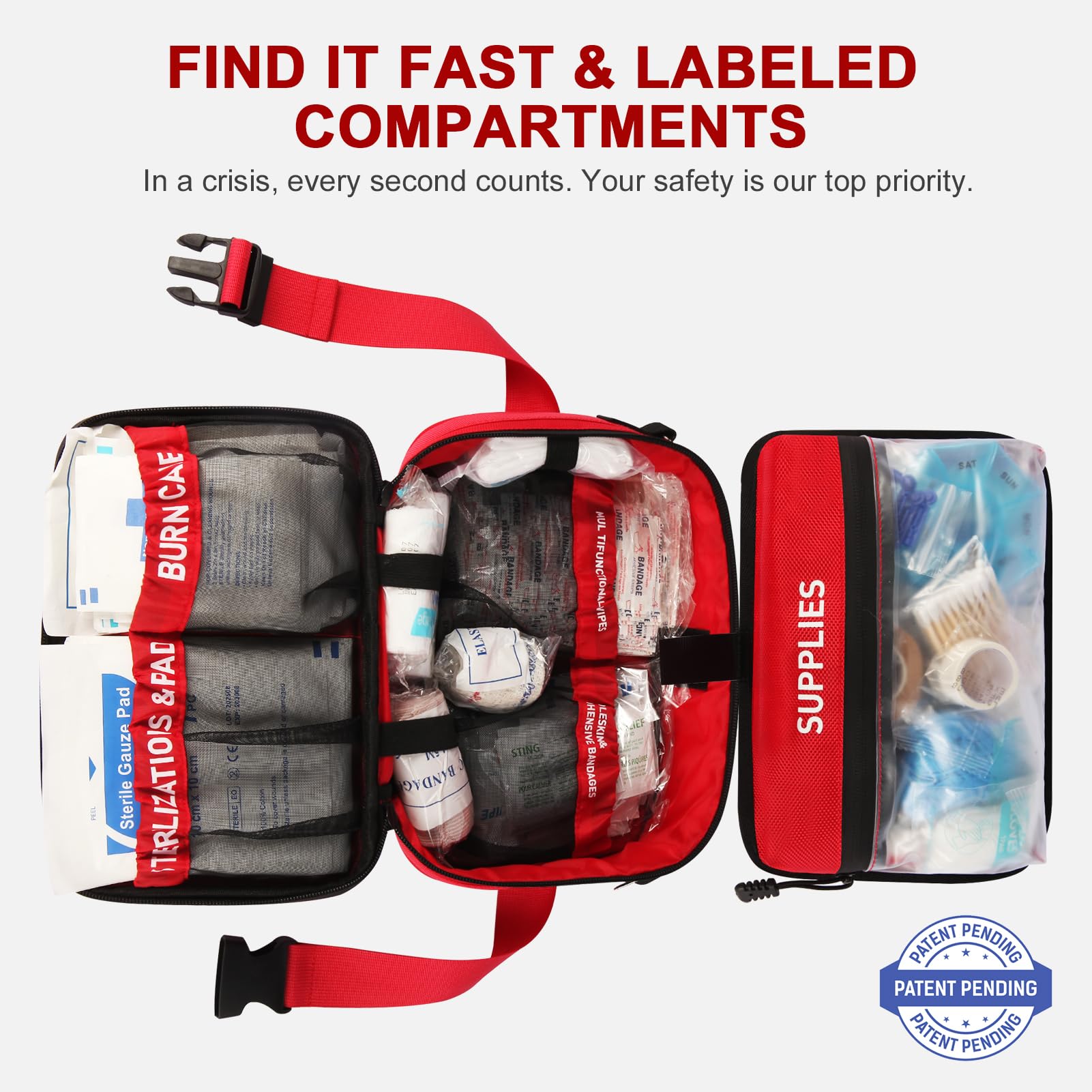 Amazon.com: Crmea 516 Piece First Aid Kit for Car, Travel & Home