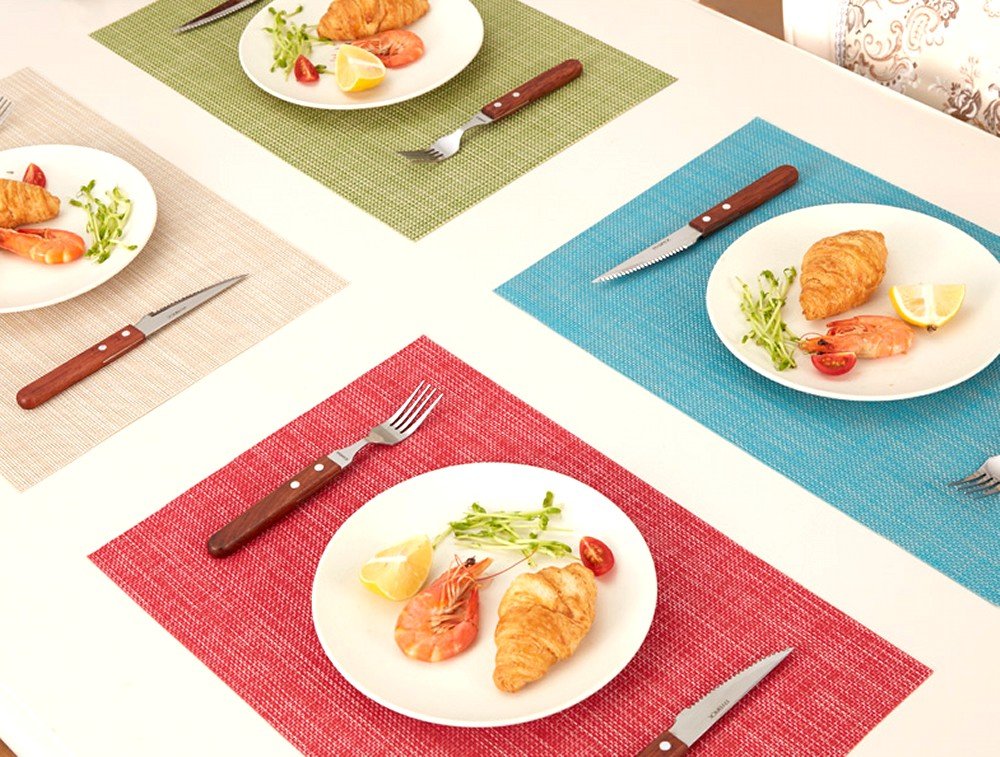 ランチョンマット 4枚 30×45cm ターコイズ Amazon｜高級ランチョンマット 4色セット PVCランチョンマット