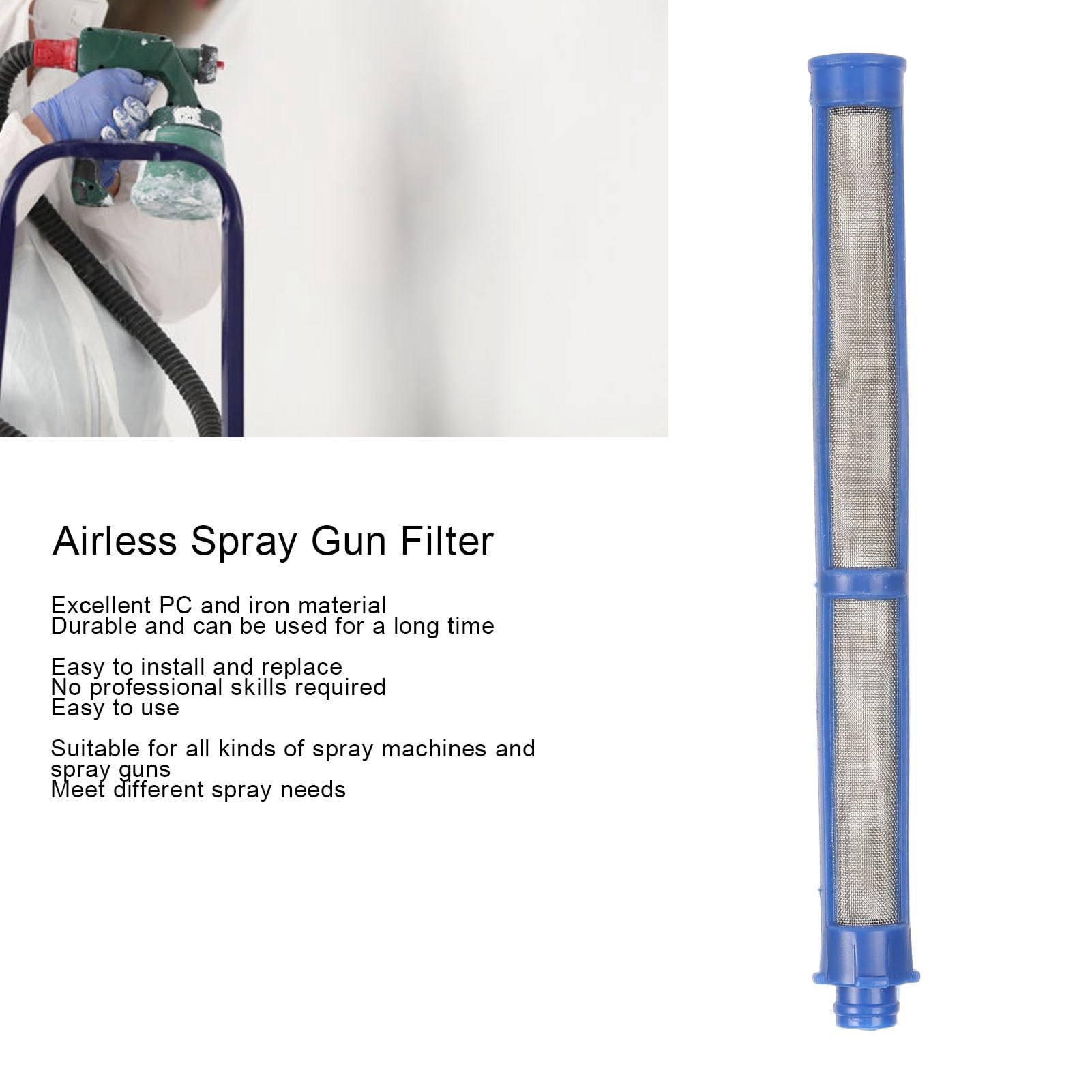 Filtres Pour Pistolet De Pulvérisation Sans Air Bleu, 5 Pièces, Accessoires De Pulvérisation à Haute Pression De Remplacement à 60 Mailles