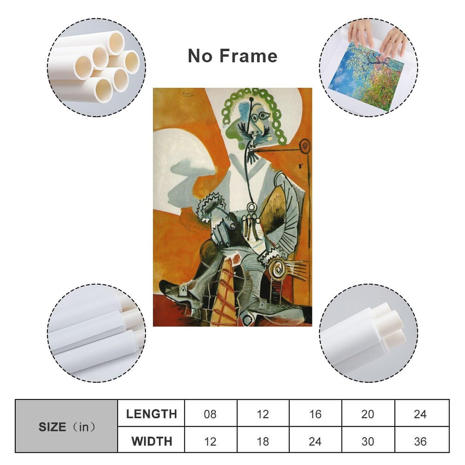 Amazon.co.jp: パブロ・ピカソパイプをくわえた男 印刷 ポスター