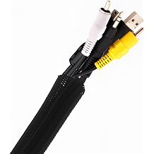 Pixio 10FT Tubing Cable Sleeve 1/2 inch Flexible Cable Management Sleeve for PC, Gaming, TV & Office, Wire Organizer for Desk Cable Cleanup