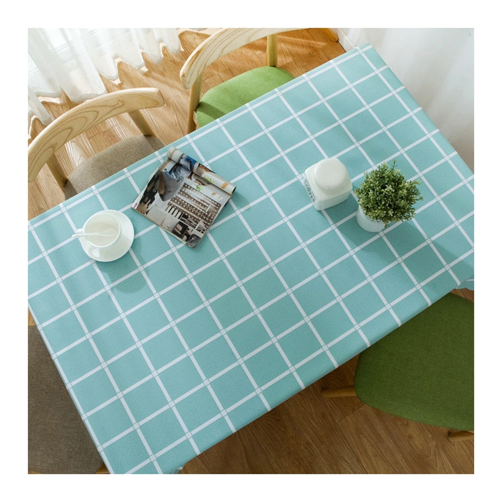 Nappe anti-taches KnSam pour repas de famille en terrasse ou cuisine 110x170cm