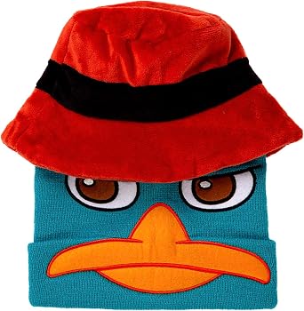 ComfyCamper Mens Undercover Spy Perry Beanie Hat - Adult Womens Hats Platypus Cosplay Accessories Halloween