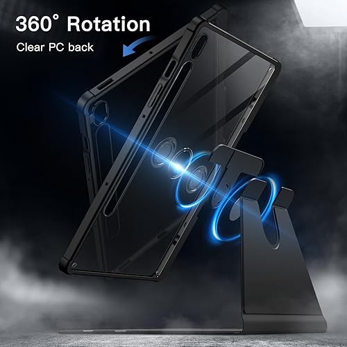 Vista 3 de JETech Estuche giratorio para Samsung Galaxy Tab S10 Lite / S10 FE / S9 FE de 10.9 pulgadas / S9 de 11 pulgadas con soporte para S Pen, cubierta