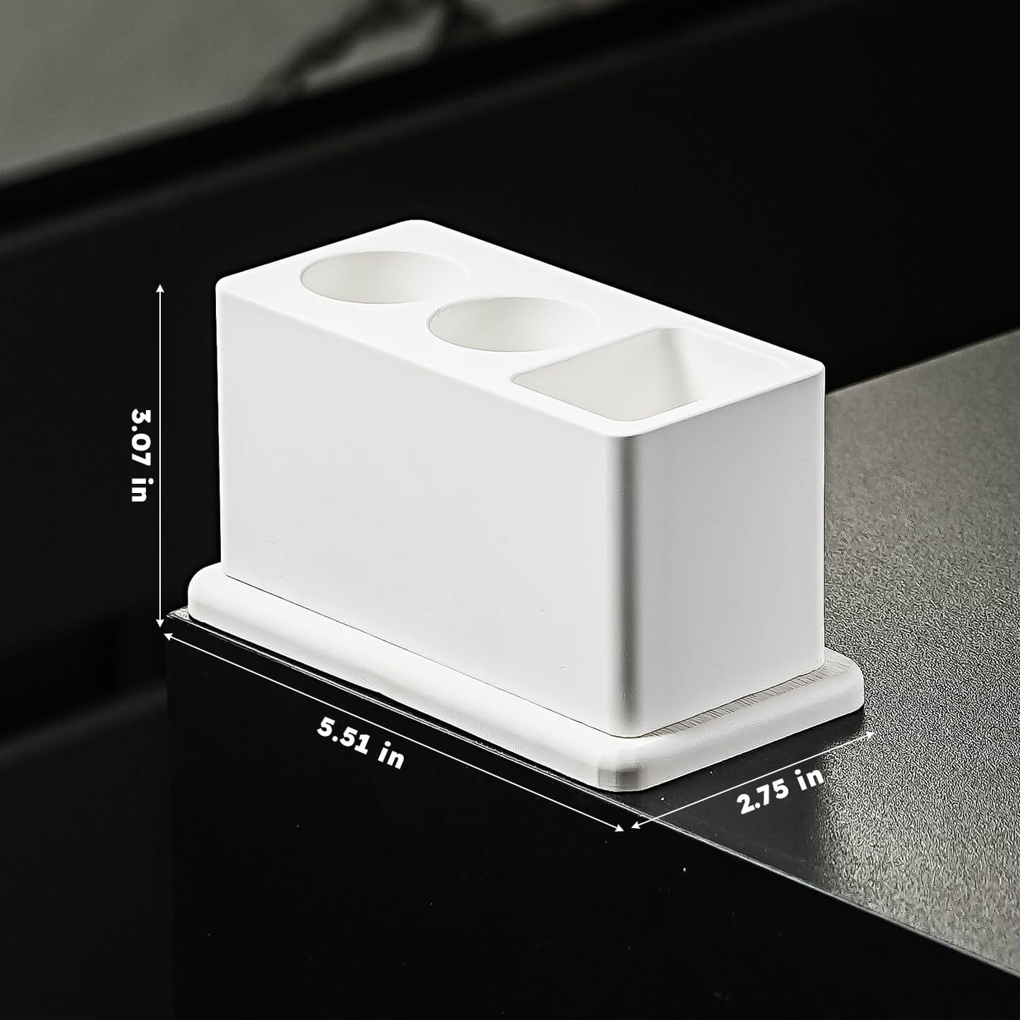 3-Slot Water Absorbent Diatomite Toothbrush Holder,Stable Base for Bathroom