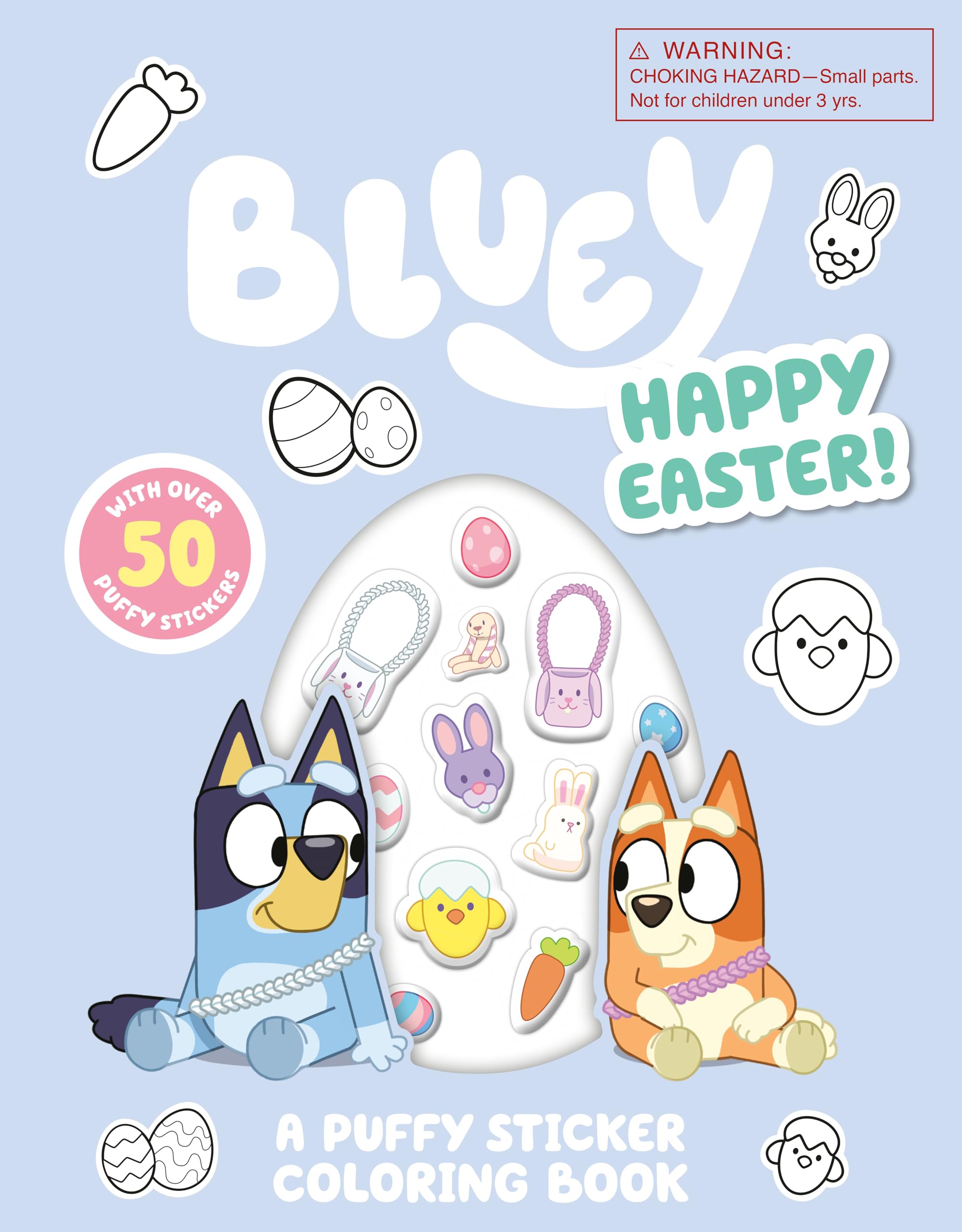 Bluey: Happy Easter! A Puffy Sticker Coloring Book: With Over 50 Puffy Stickers