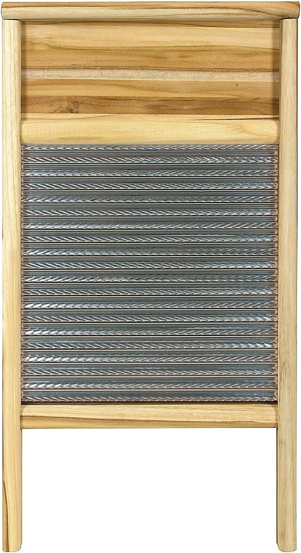 hahoness Columbus Washboard 3010 Spiral Metal Washboard Teak 12-7/16x23-3/4 Inches