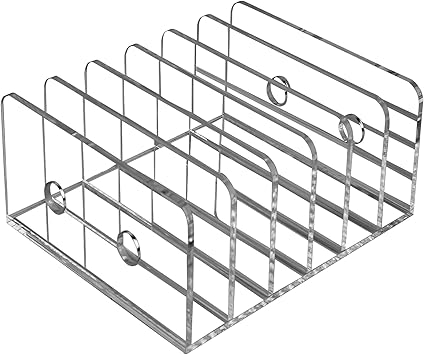 Clear Desktop File Organizer, 5 Compartments Acrylic Office Document Sorter Mails Storage Multifunction Letter Folder Racks Holders For Officehome School Desk Organization W115072159