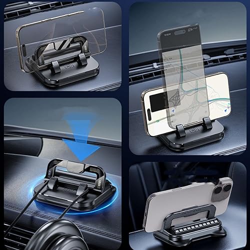 Miniatura 6 de Soporte para teléfono de automóvil con rotación de 360 grados, soporte para teléfono para tablero de instrumentos de 360 grados, ángulo de ajuste de