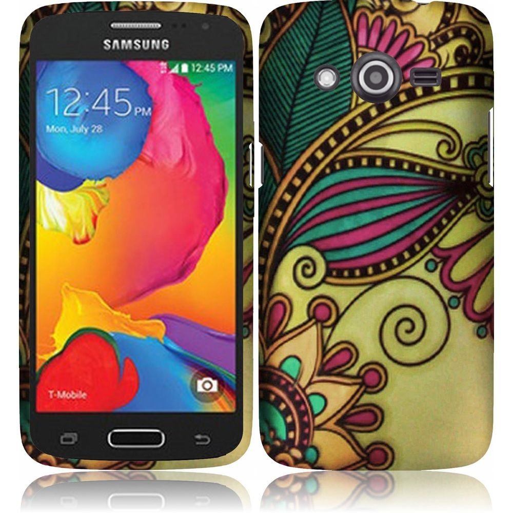 Samsung Galaxy Avant Case, HRWireless SM-G386T Rubberized Design Cover Case compatible with Samsung Galaxy Avant, Antique Flower