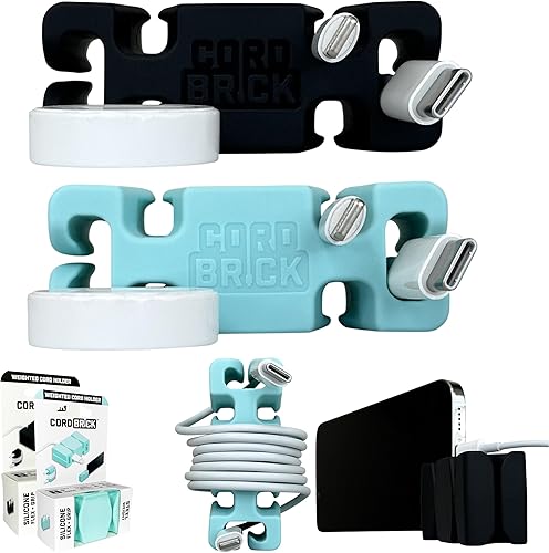 Miniatura 14 de CordBrick Rellenos para calcetines navideños para adultos, gestión de cables, soporte para cables con peso, organizador de cables, soporte para (E)