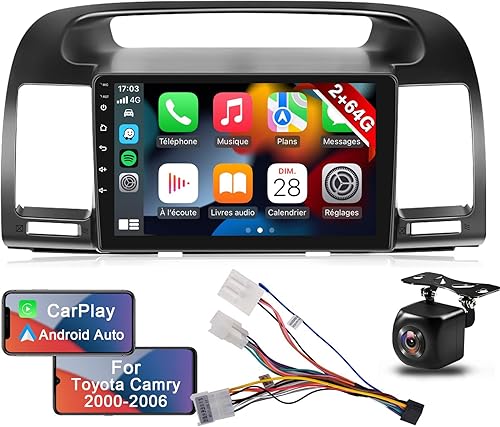Estéreo de coche Android 13 para Toyota Camry 2000 2001 2002 2003 2004 2005 2006 9 pulgadas pantalla táctil Radio con Carplay | Android Auto | Hi-Fi