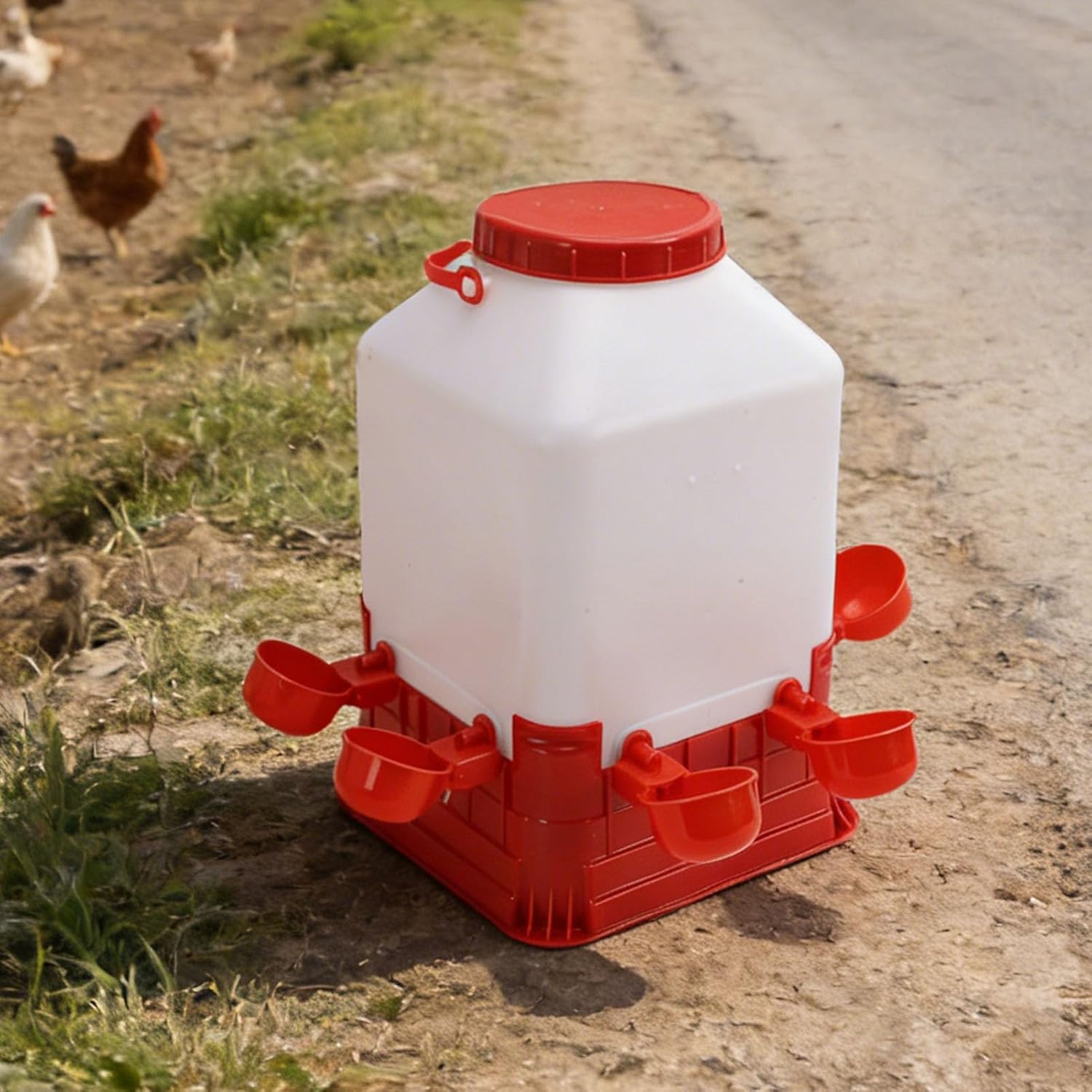10L Large Chick Waterer, Standalone Chicken Drinker Plastic Poultry Water Fountain for Quail,Duck,Turkey and Other Poultry