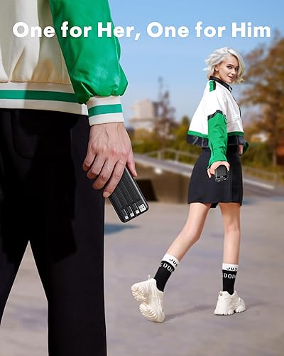 Miniatura 5 de charmast Cargador portátil con cables incorporados, banco de energía con cables, batería delgada de viaje de 10000 mAh, 6 salidas 3 entradas 3 A