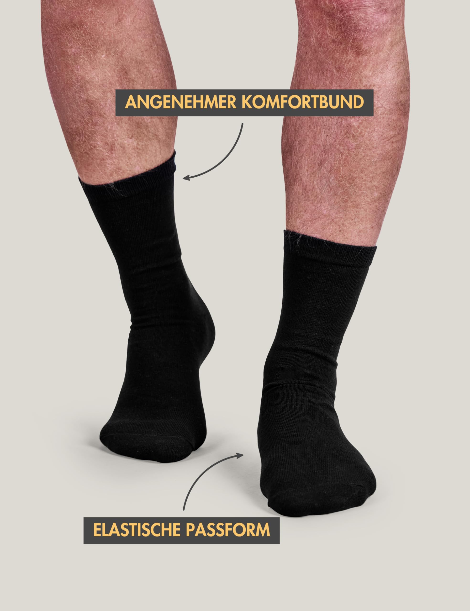 Basic Treasure 20 Paar Socken Herren, Herrensocken Schwarz, Business