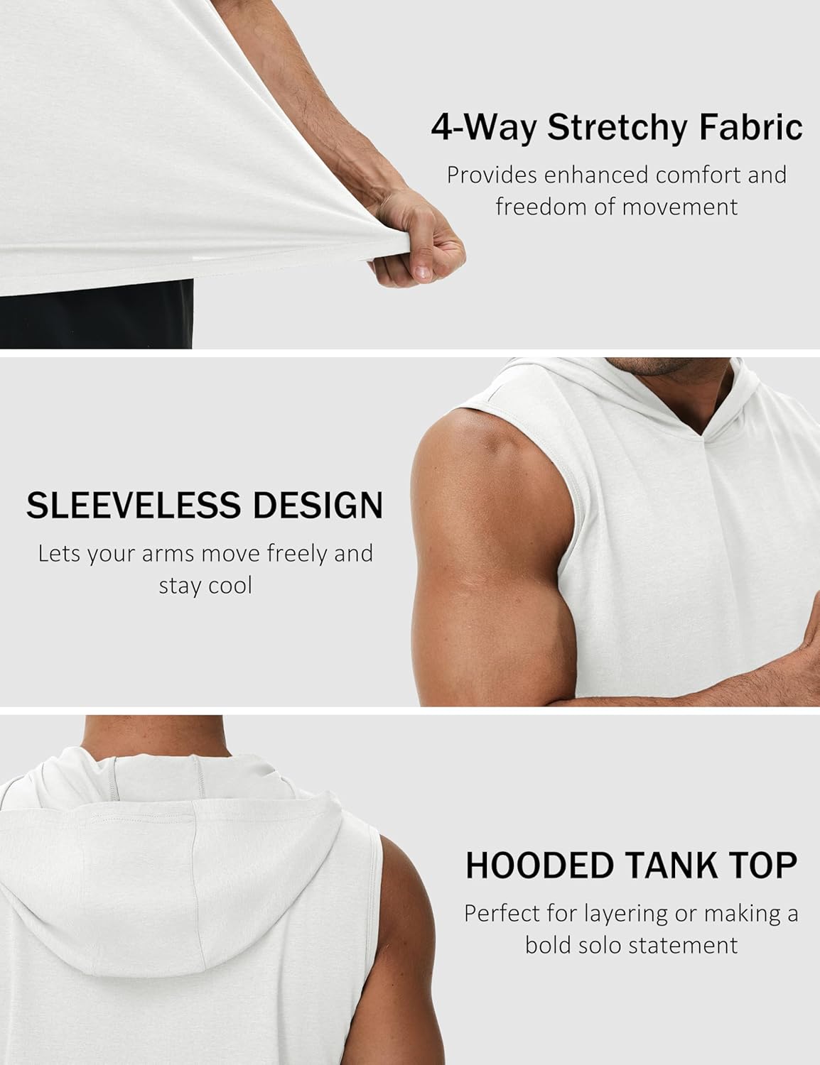 MAGCOMSEN Men‘s UPF 50+ Sleeveless Hoodie Sun Protection Cooling Muscle Tank Top for Workout Gym Fitness - Image 6
