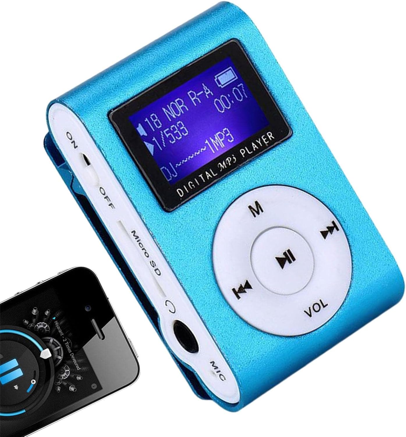 Amazon.co.jp MP3 音楽プレーヤー、ミニ クリップ MP3 音楽プレーヤー、超小型 クリップ式 ミニMP3プレーヤー、大人と
