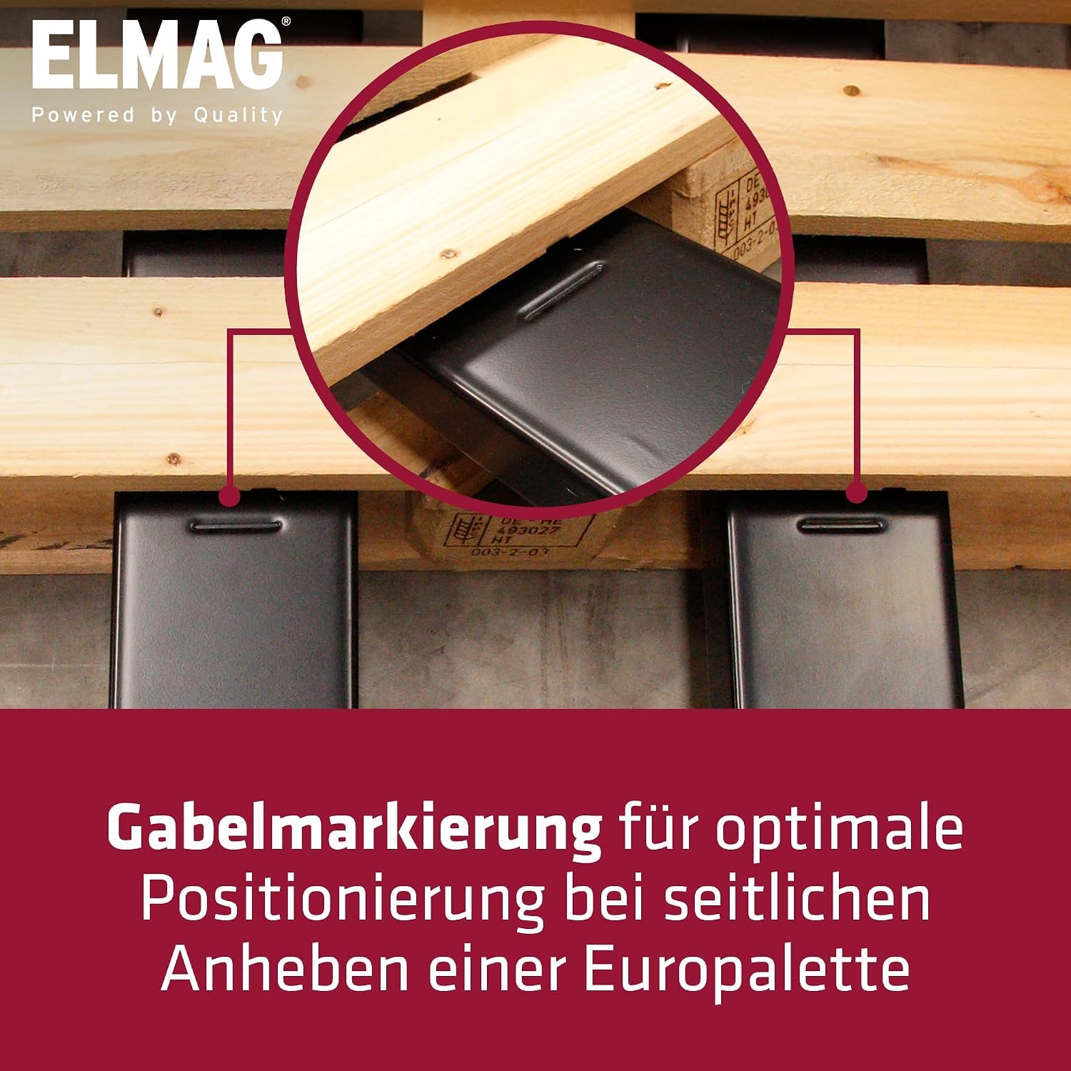 Elmag Handhubwagen HW 2500 Hubwagen mit 2500 kg Tragkraft, 1150 mm Gabellänge, 540 mm Gabelbreite Palettenwagen mit Gummirädern & Polyurethan-Tandemrollen Gabelhubwagen für mühelosen Transport