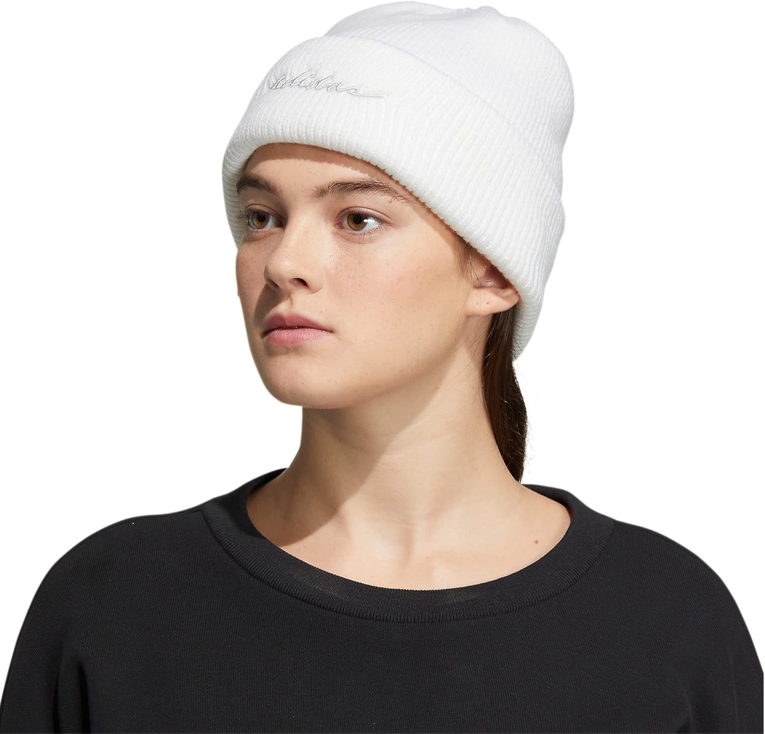adidas Women's Script Beanie, standard fit cuffed acrylic knit hat/cap for winter - Image 5