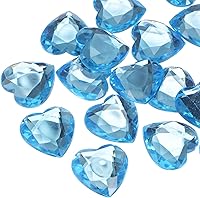 Vista 16 de MECCANIXITY 20 piezas de diamantes de imitación acrílicos de corazón de 0.98 pulgadas (0.984 in) con parte trasera plana, gemas de plástico