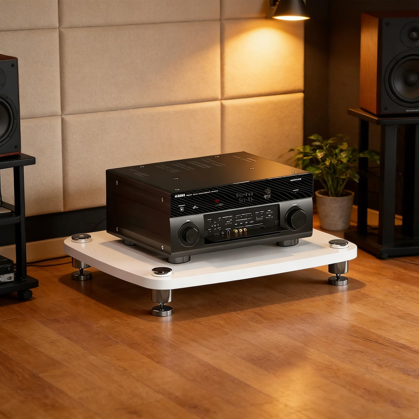 Mueble Rack AV Hi-Fi de 4 Niveles para Consolas de Juegos y Reproductores DVD