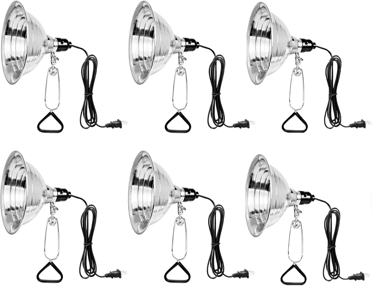 Simple Deluxe GP-093 6-Pack Clamp Lamp Light with 8.5 Inch Aluminum Reflector up to 150 Watt E26 (no Bulb Included), 6 Feet Cord 6 Count (Pack of 1)
