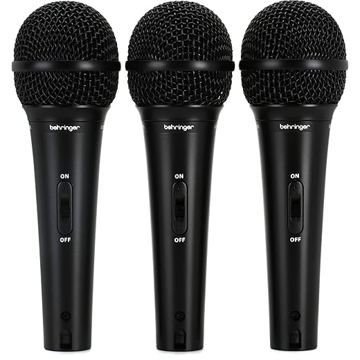Behringer ULTRAVOICE XM1800S 3 Dynamic Cardioid Vocal and Instrument Microphones (Set of 3)