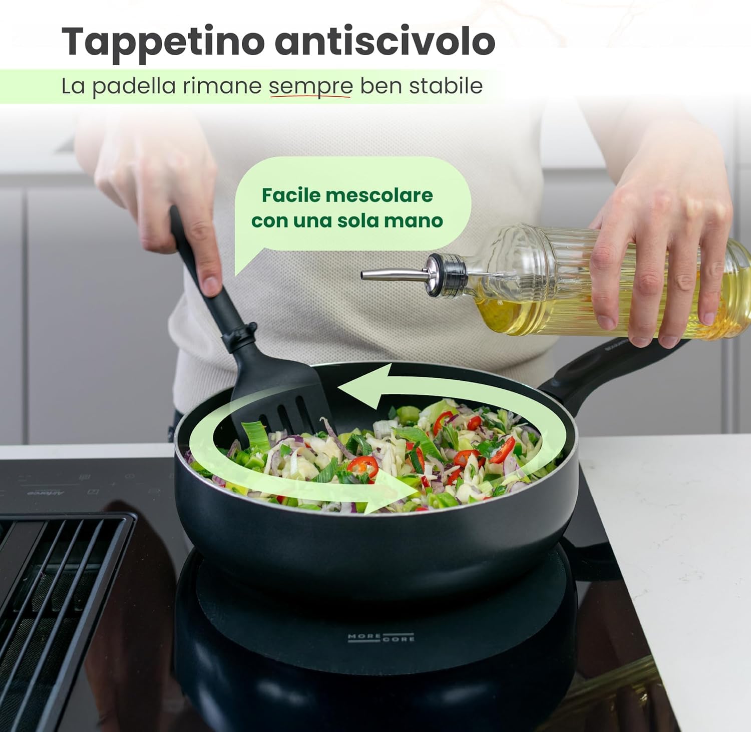 MoreCore Protezione Piano Induzione | Copri Piano Induzione | Piano Cottura Induzione | Tappetino Piano Induzione | Copri Piano Cottura | Copertura Piano Induzione | Coprifornelli | 5 Unità