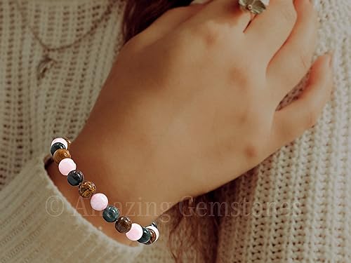 Miniatura 181 de Natural Healing Crystal Bracelet for Women - Mens Bracelet Energy Balancing Gemstones Set - Adjustable Stone Bead Bracelet for Men and Women - Anger