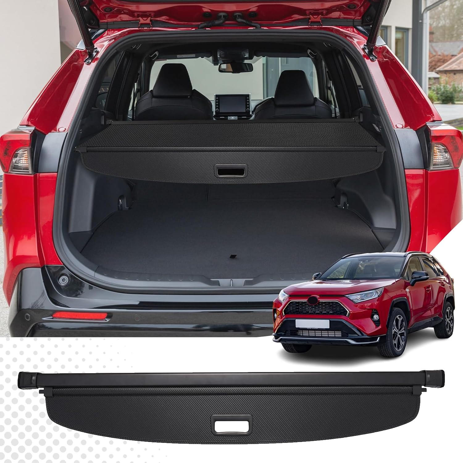 Retractable Cargo Cover for Toyota Rav4 2019-2025, Trunk Cover, UV Protection, Easy Install Privacy Rear Cargo Cover, Toyota Rav4 Accessories